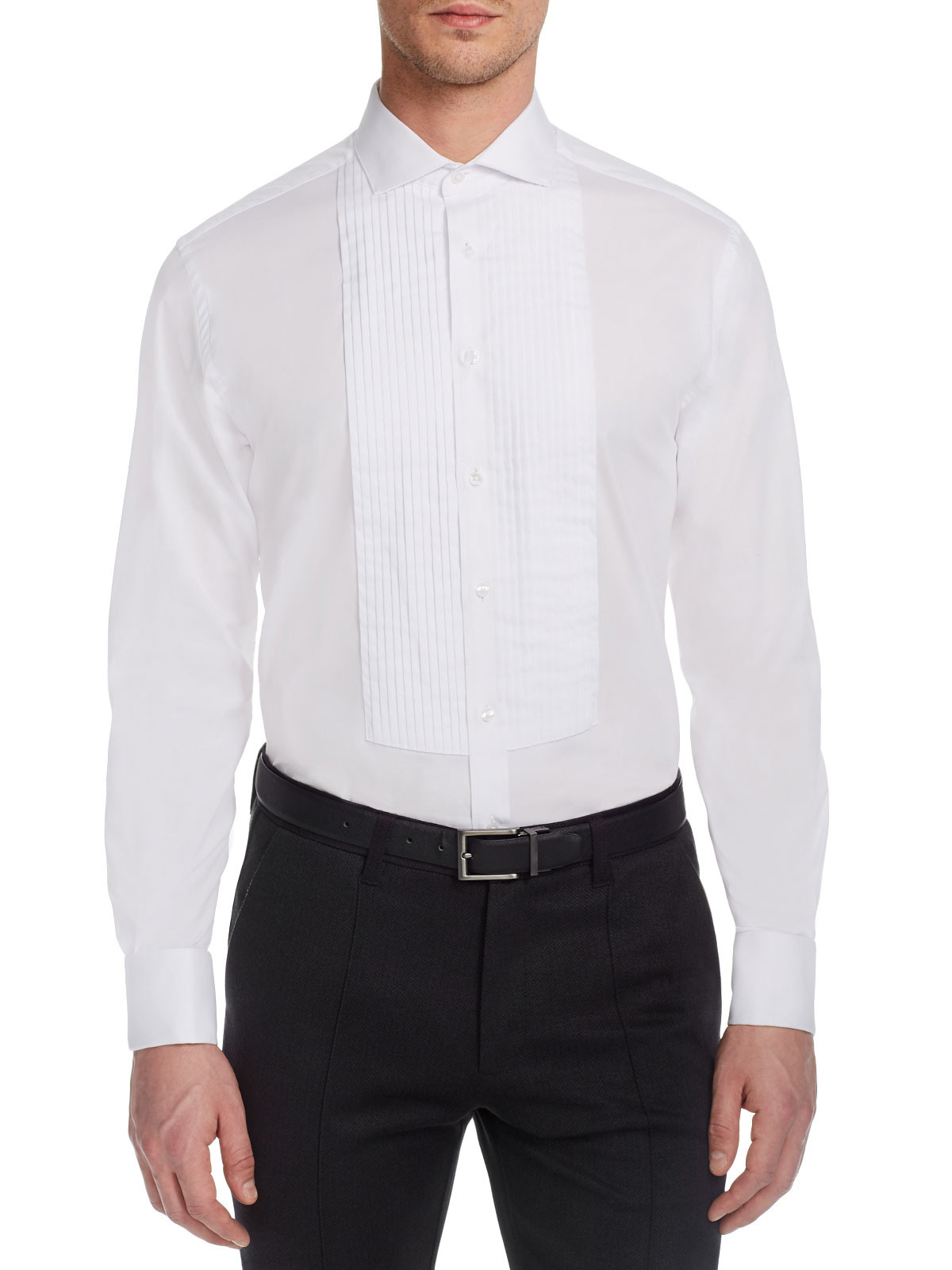 CLASSIC FIT PLEATED TUXEDO SHIRT